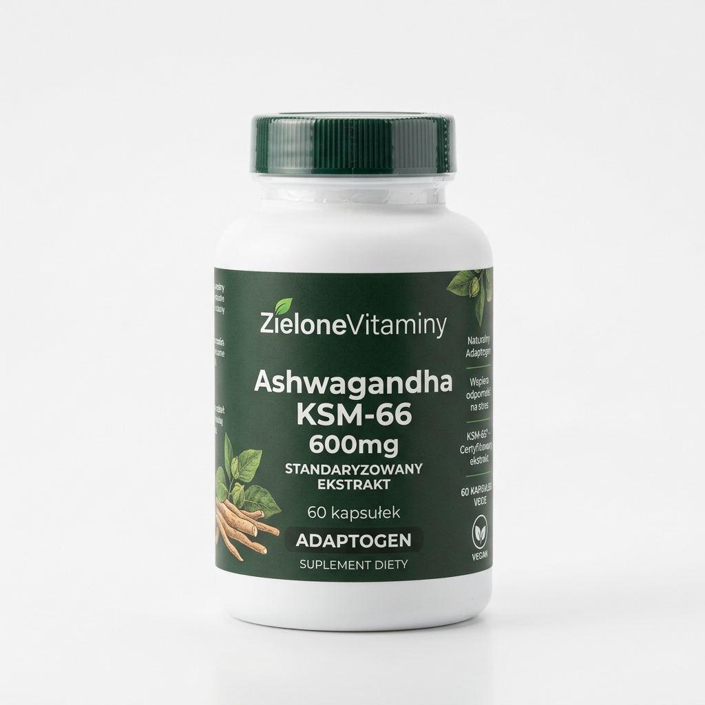 Ashwagandha KSM-66® Ekstrakt 600mg (5% Witanolidów)
